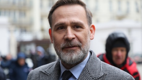 Prezes Stowarzyszenia Sędziów Polskich „Iustitia” Bartłomiej Przymusiński przed siedzibą Kancelarii Prezydenta RP w Warszawie/fot. PAP/Rafał Guz