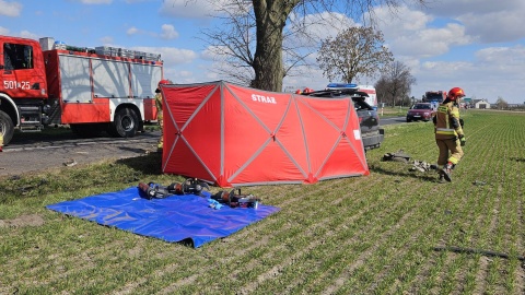 Do śmiertelnego wypadku doszło w miejscowości Witowo-Kolonia w powiecie radziejowskim. / Fot. KP PSP w Radziejowie