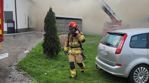 Pożar hali produkcyjnej w Dziardonicach w powiecie włocławskim/fot. PSP Włocławek