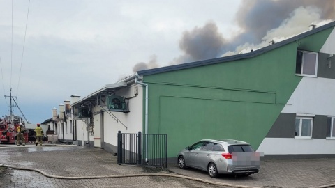 Pożar hali produkcyjnej w Dziardonicach w powiecie włocławskim/fot. PSP Włocławek