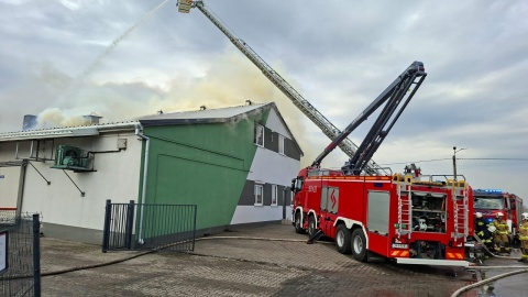 Pożar hali produkcyjnej w Dziardonicach w powiecie włocławskim. / Fot. KM PSP w Toruniu