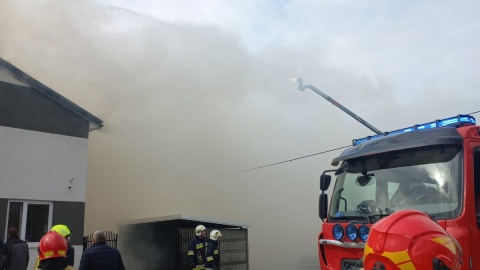 Pożar hali produkcyjnej w Dziardonicach w powiecie włocławskim/fot. Marek Ledwosiński
