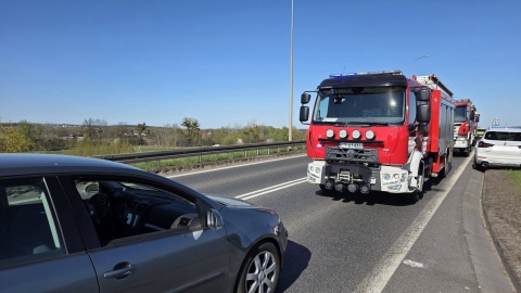 Wypadek w Grudziądzu. Zderzyło się pięć pojazdów/fot. Komenda Miejska Państwowej Straży Pożarnej w Grudziądzu