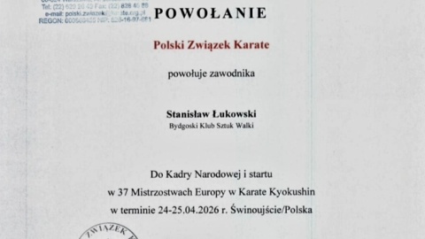 Stanisław Łukowski z podbydgoskiego Tryszczyna został powołany do kadry narodowej na 37. Mistrzostwa Europy w Karate Kyokushinkai/fot. Archiwum rodzinne