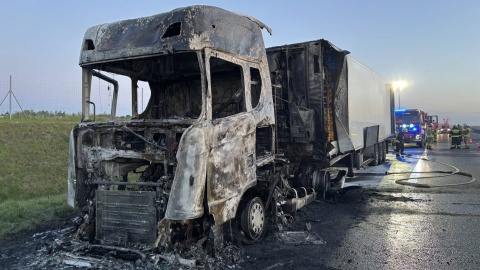 Pożar ciężarówki na autostradzie A1/fot. OSP Gostkowo