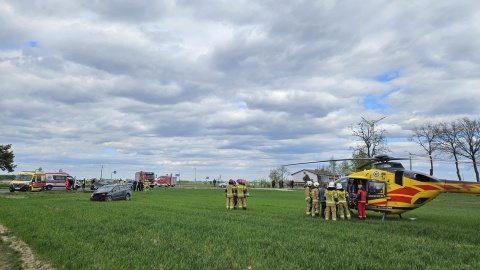 Wypadek w Rabinowie (pow. włocławski)/fot. KP PSP Włocławek