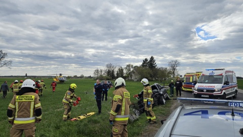 Wypadek w Rabinowie (pow. włocławski)/fot. KP PSP Włocławek