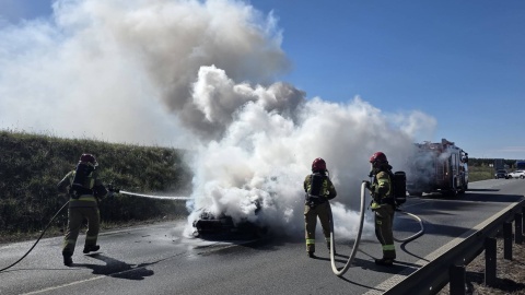 Pożar na DK 95 w Grudziądzu/fot. KM PSP Grudziądz/Facebook