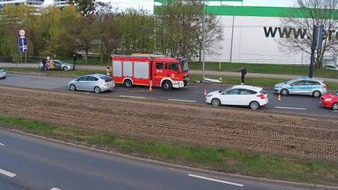 Zderzenie dwóch osobówek przed wjazdem na Most Pomorski/fot. ITS Bydgoszcz