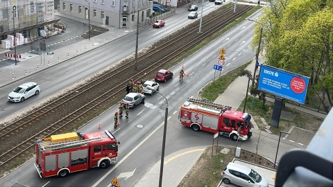 Kolizja z udziałem dwóch aut osobowych na ul. Fordońskiej/fot. Patryk Głowacki
