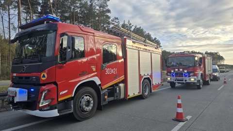 Wypadek na trasie S5 pod Bydgoszczą/Fot. OSP Wtelno