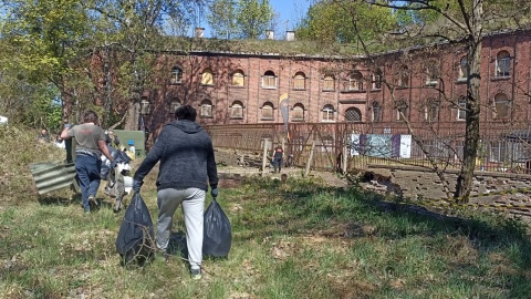 Akcja sprzątania na terenie Fortu św. Jakuba w Toruniu. / Fot. Monika Kaczyńska