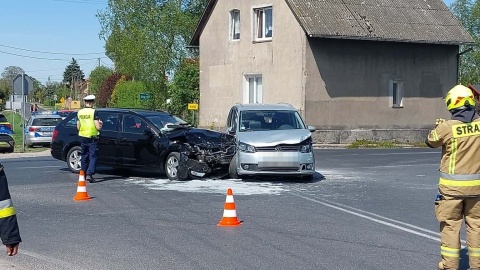 Wypadek w Brzeźnie koło Torunia/fot. OSP Rogówko