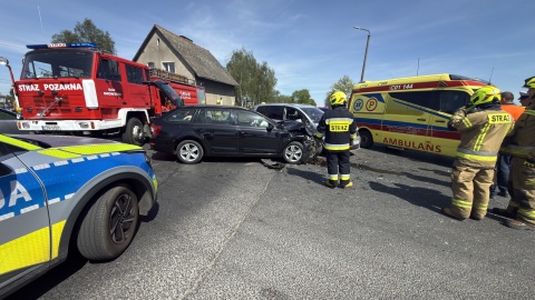 Wypadek w Brzeźnie koło Torunia/fot. OSP Rogówko