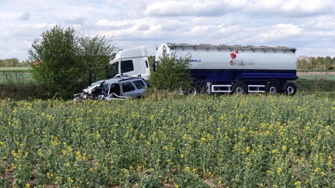 Śmiertelny wypadek pod Świeciem/fot. KP PSP Świecie