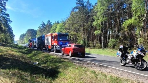 Do wypadku doszło po godz. 8.25 na DK 10 w Cierpicach (gm. Wielka Nieszawka) . / Fot. KM PSP TOruń