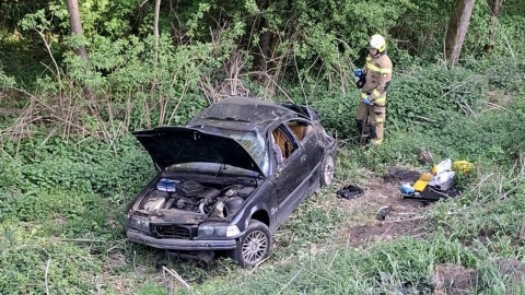 Przez pół godziny obowiązywał w tym miejscu ruch wahadłowy. / Fot. KM PSP Toruń