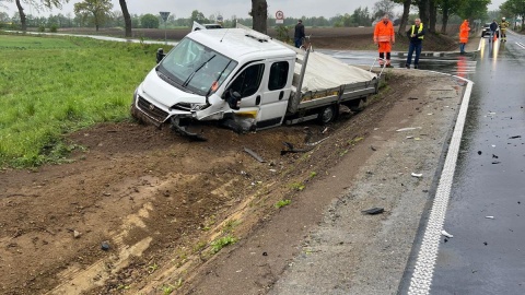 Wypadek pod Wąbrzeźnem/fot. KP PSP Wąbrzeźno