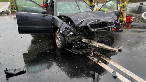 Wypadek pod Wąbrzeźnem/fot. KP PSP Wąbrzeźno