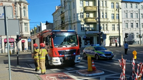 Kolizja samochodu czyszczącego ProNatury na Al. Mickiewicza w Bydgoszczy/fot. Katarzyna Bogucka