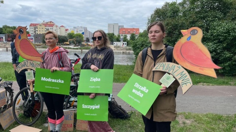 Happening w Parku Centralnym w Bydgoszczy, gdzie ma powstać miejskie kąpielisko/fot. Natasza Trzebuchowska