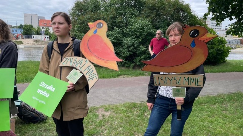 Happening w Parku Centralnym w Bydgoszczy, gdzie ma powstać miejskie kąpielisko/fot. Natasza Trzebuchowska