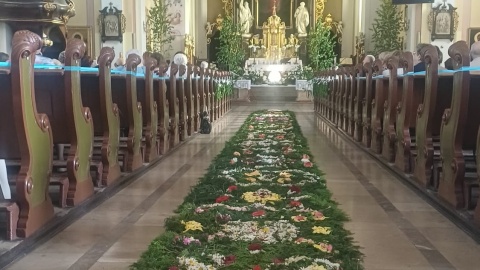 Tak prezentuje się dywan z kwiatów w Parafii pw. Najświętszego Serca Pana Jezusa w Bydgoszczy. / Fot. Katarzyna Bogucka