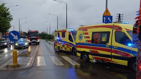 Do wypadku doszło na drodze krajowej nr 55, na wjeździe do Grudziądza/ Fot. Komenda Miejska Państwowej Straży Pożarnej w Grudziądzu
