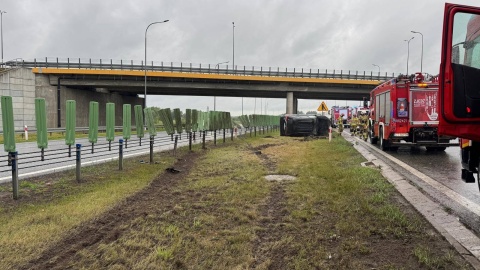 Kolizja na autostradzie A1/fot. KMP Grudziądz