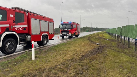 Kolizja na autostradzie A1/fot. KMP Grudziądz