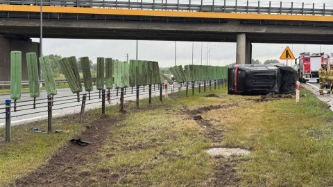 Kolizja na autostradzie A1/fot. KMP Grudziądz