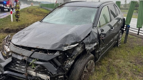 Kolizja na autostradzie A1/fot. KMP Grudziądz