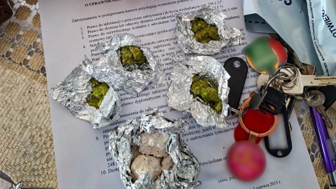 Zabezpieczono około 2 kg narkotyków, w tym ziele konopi innych niż włókniste, MDMA, amfetaminę, 3-CMC i inne/ Fot. CBŚP