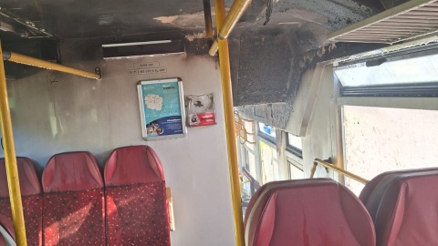 Palił się szynobus jadący na trasie Bydgoszcz-Czersk/fot. PSP Tuchola