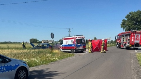 Śmiertelny wypadek motocyklisty pod Radziejowem/fot. KM PSP Radziejów
