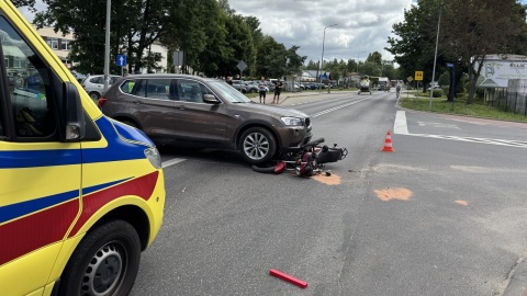 Zderzenie osobówki z motorowerem w Golubiu-Dobrzyniu/fot. KPP Golub-Dobrzyń