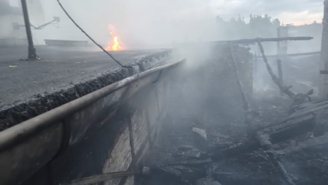 Pożar pustostanu przy ul. Pomorskiej w Bydgoszczy/fot. KM PSP Bydgoszcz