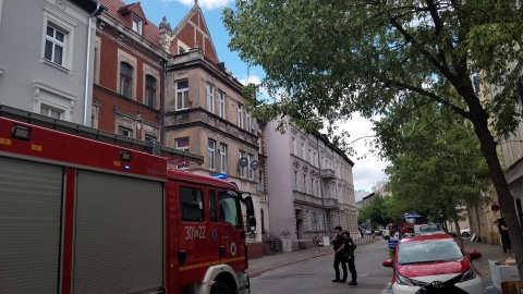 Podczas prac budowlanych doszło do osunięcia fragmentu ściany kamienicy przy ul. Sienkiewicza w Bydgoszczy/Fot. Marcin Kupczyk