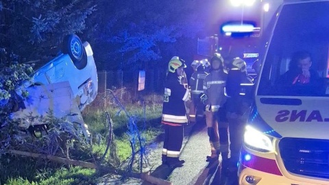Wypadek auta dostawczego w Brzozie /fot. OSP Nowa Wieś Wielka