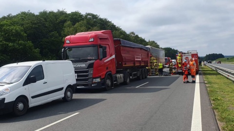 Wypadek na A1 w Kujawsko-Pomorskiem/ Fot. KP PSP Świecie