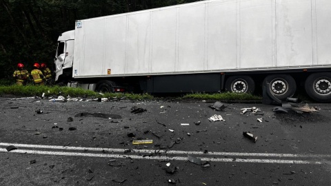 Zderzenie dwóch ciężarówek we Włocławku/fot. KM PSP Włocławek