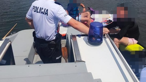 Akcja na jeziorze Gopło/ Fot. KPP w Radziejowie