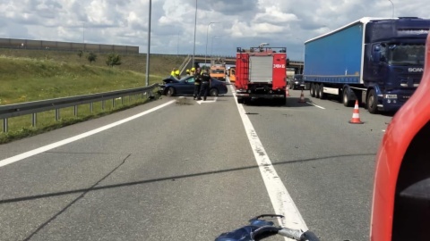 Wypadek na autostradzie A1 w Kujawsko-Pomorskiem/ Fot. KM PSP Toruń