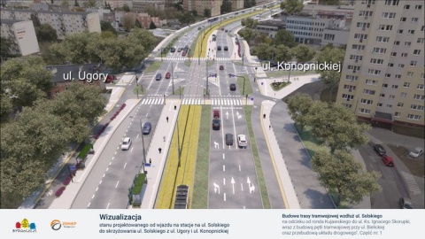 Na początku sierpnia rozpoczną się prace związane z budową zielonego torowiska wzdłuż ul. Solskiego/ Wizualizacja: ZDMiKP w Bydgoszczy
