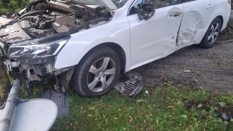 Z latarnii przy ul. Piłsudskiego niewiele zostało. / Fot. KM PSP w Grudziądzu