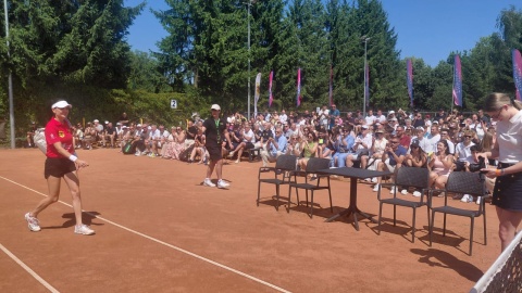 Agnieszka Radwańska podczas meczy w Rypinie. / Fot. Radosław Jagieła
