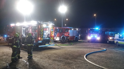 Strażacy gasili pożar hali produkcyjnej w Lubiczu Dolnym /fot. OSP KSRG Złotoria