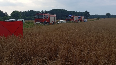 Na gminnej drodze w Sitnie w powiecie sępoleńskim zderzyli się motocykliści/ Fot. KP PSP w Sępólnie Krajeńskim