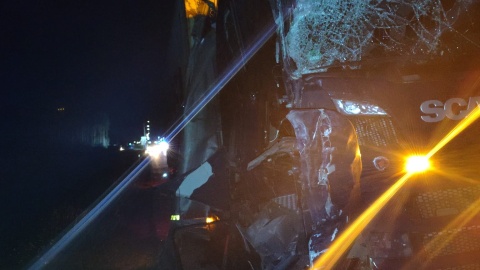 Do zdarzenia doszło nocą w Lisim Ogonie/ Fot. KM PSP w Bydgoszczy