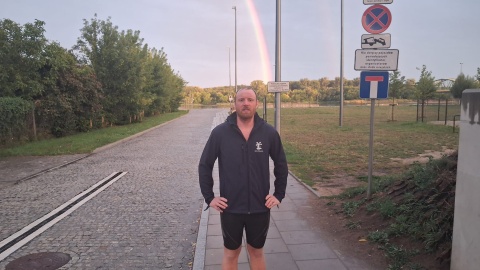 Jacek Pałubicki dopłynął do Fordonu i płynie dalej dla dzieci z FAS i FASD/ Fot. Damian Klich
